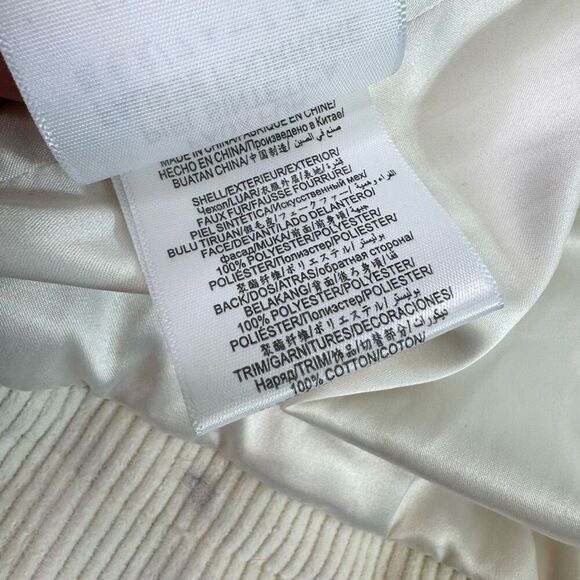 BCBGeneration Jacket Womens XL Faux Fur Sherpa White Cream Outerwear Full Zip - Picture 3 of 10